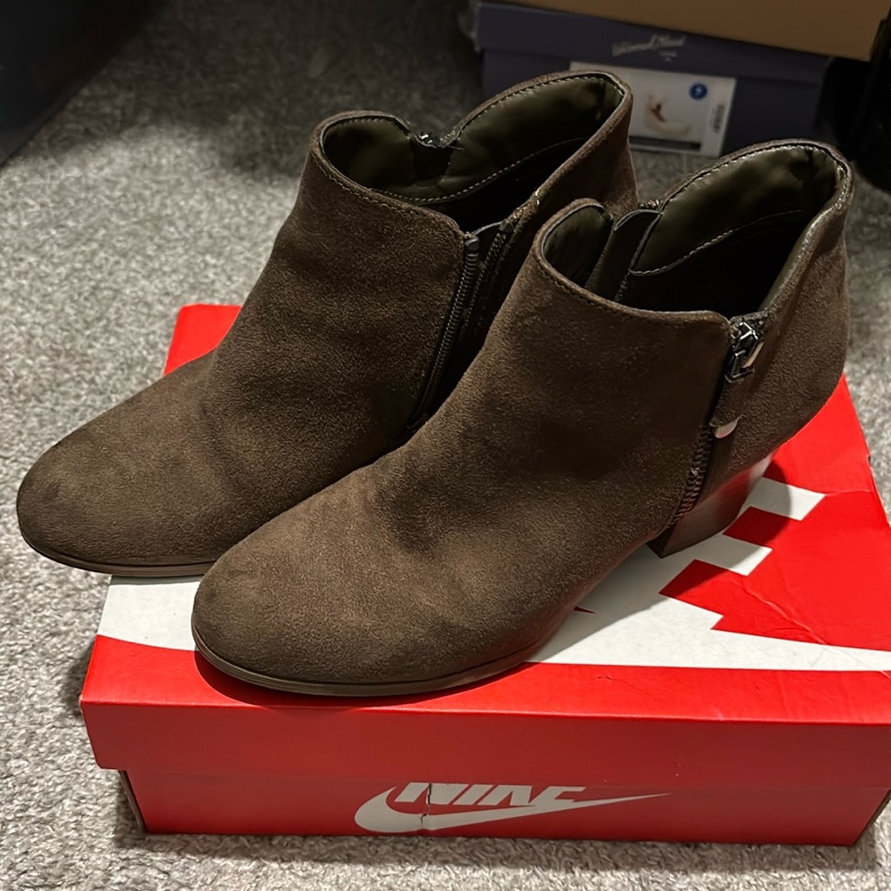Dark green ankle boots